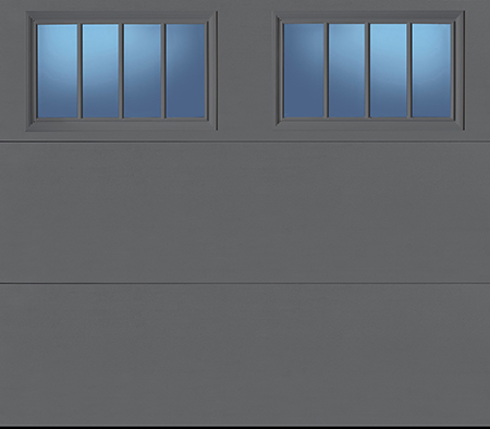 Amarr Classica Flush garage door, Flush design in Charcoal Gray with Thames windows