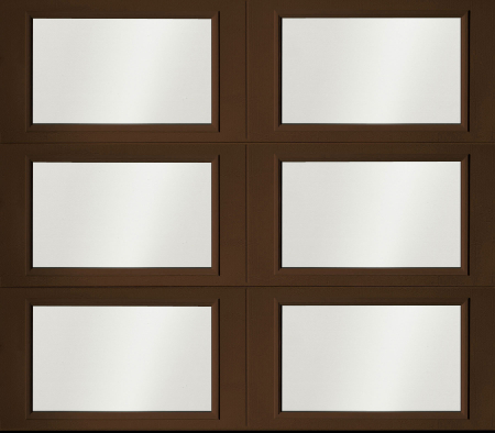 Amarr Classica Full View garage door, Full View design in Dark Brown with Frost glass
